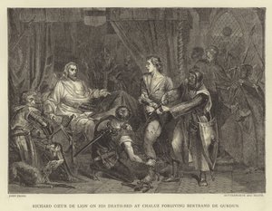 Richard Cœur de Lion sur son lit de mort à Chaluz pardonnant Bertrand de Gurdun - John Cross